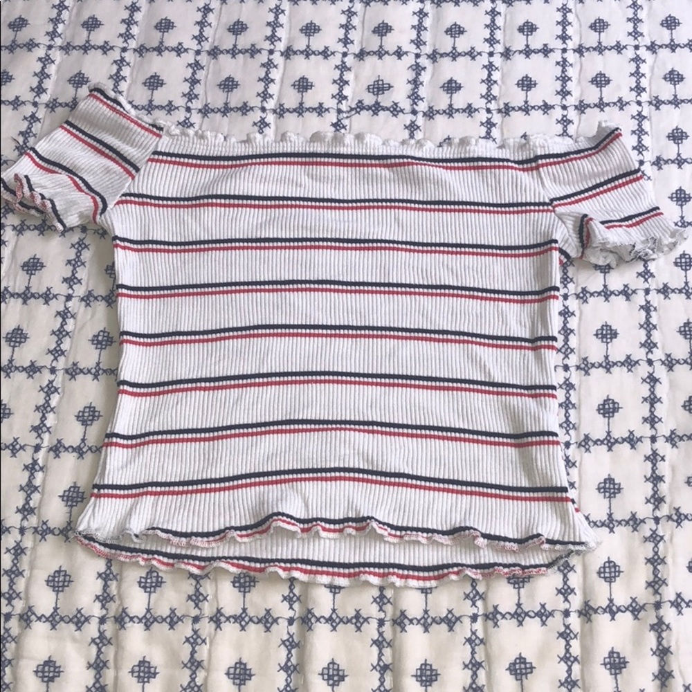 charlotte ruses off the shoulder shirt